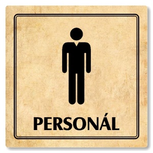 WC muži personál, 80x80mm, pergamen, Utah